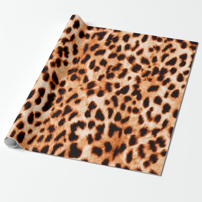 Leopard print struktur presentpapper (Utrullad)