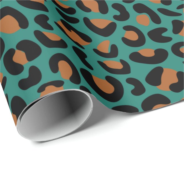 Leopard Print Studenten Gift Mörk grönt Seamless Presentpapper (Rullad Hörn)