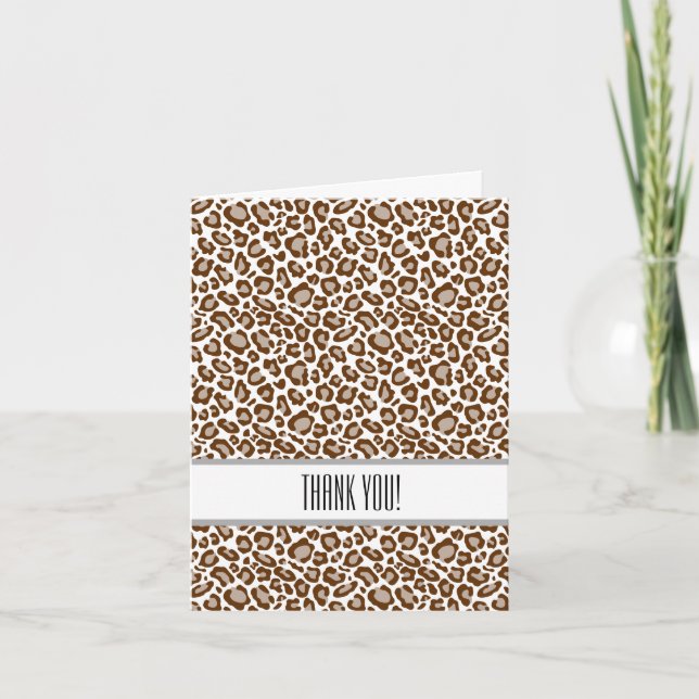 Leopard Print Tack Kort (Framsida)
