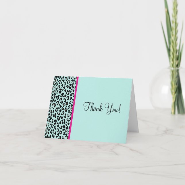 Leopard Print Tack Kort (Framsida)