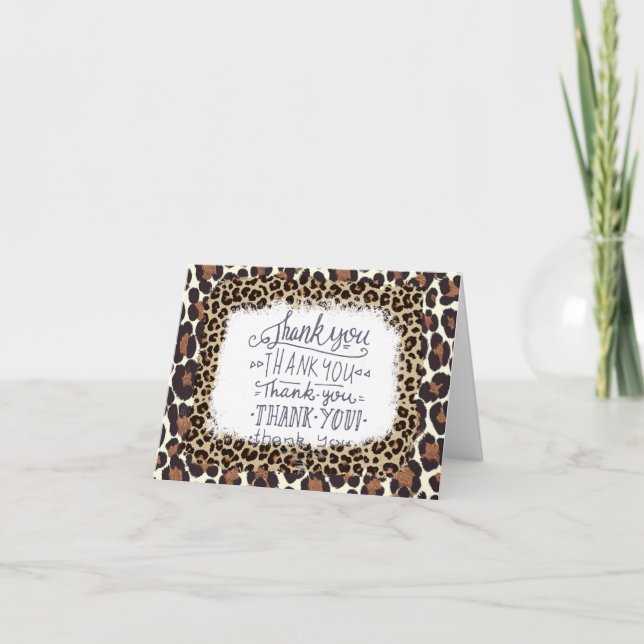 Leopard print tack kort (Framsida)