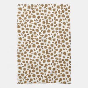 Leopard Print - Taupe Tan and White Kökshandduk