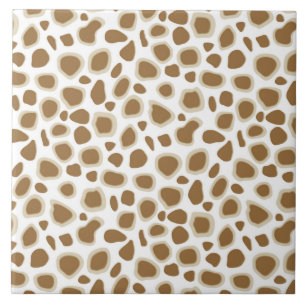 Leopard Print - Taupe Tan och Vit Kakelplatta
