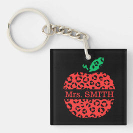 Leopard Print Teacher's Red Apple