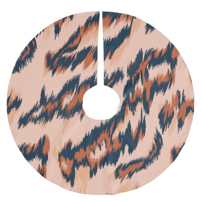 Leopard Print: Textilsömlös design. Julgransmatta Borstad Polyester (Framsidan)