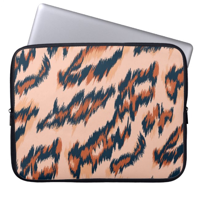 Leopard Print: Textilsömlös design. Laptop Fodral (Framsidan)