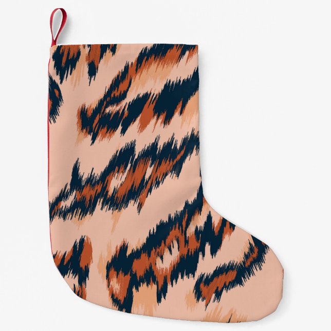 Leopard Print: Textilsömlös design. Liten Julstrumpa (Framsidan)