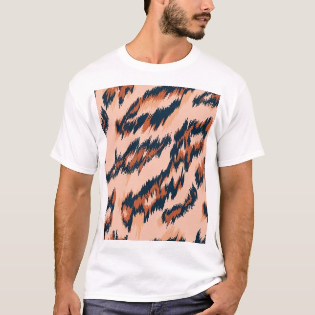 Leopard Print: Textilsömlös design. T Shirt (Framsida)