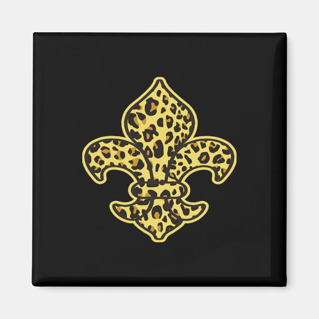 Leopard Print Trendig Mode Animal Mönster Fleur Magnet (Framsidan)