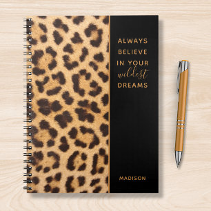Leopard Print Tro Snyggt Modern Personlig Anteckningsbok