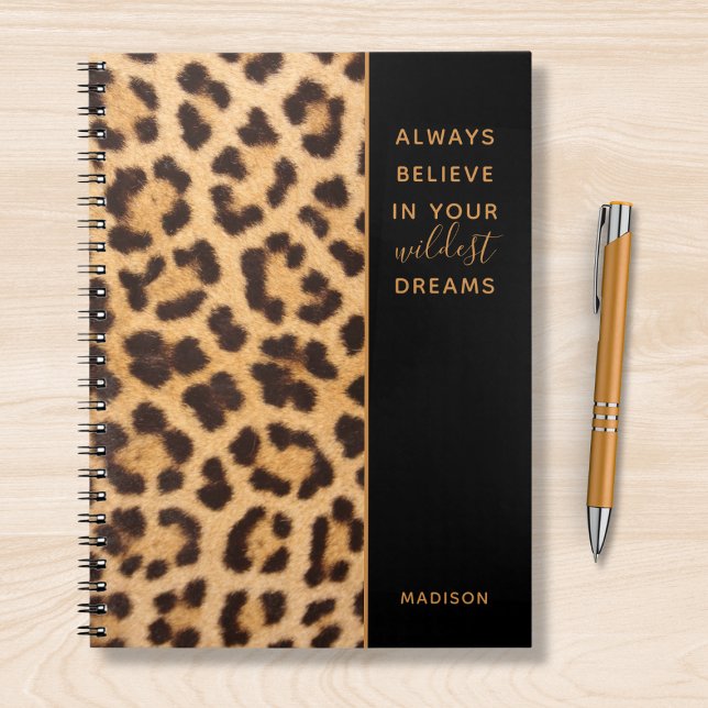 Leopard Print Tro Snyggt Modern Personlig Anteckningsbok (Skapare uppladdad)