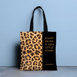 Leopard Print Tro Snyggt Modern Personlig Tygkasse<br><div class="desc">Leopard Print Tro Snyggt Modern Personlig Tote Bag innehåller citatet "Tro alltid på dina vildaste drömmar" för lite uppmuntran och motivation. Anpassa med ditt namn nedan. Designad för dig av Evco Studio www.zazzle.com/store/evcostudio</div>