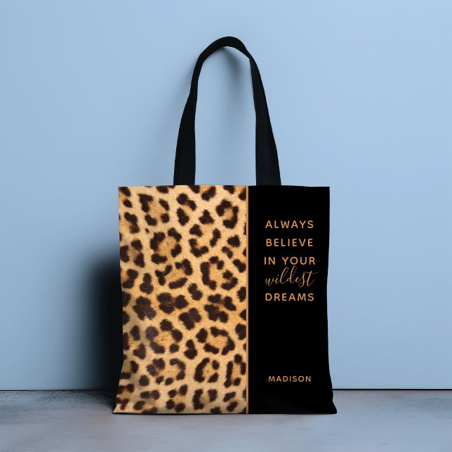 Leopard Print Tro Snyggt Modern Personlig Tygkasse (Skapare uppladdad)