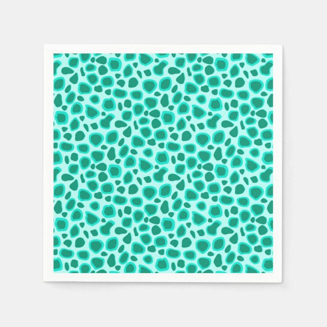 Leopard Print - Turcoise and Aqua Pappersservett (Framsidan)