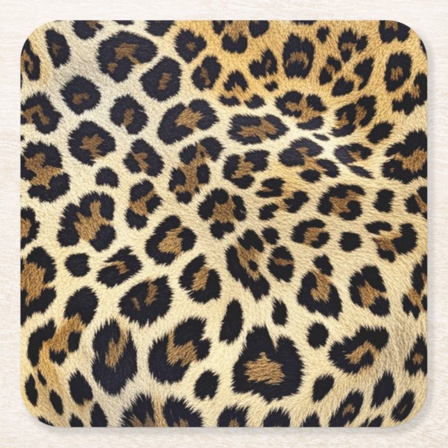 Leopard Print Underläggs Underlägg Papper Kvadrat (Framsidan)