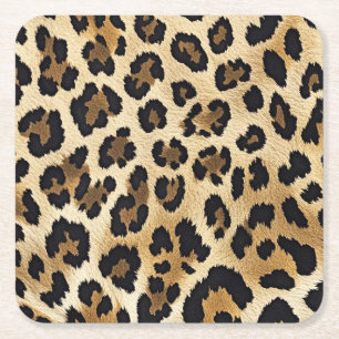 Leopard Print Underläggs Underlägg Papper Kvadrat