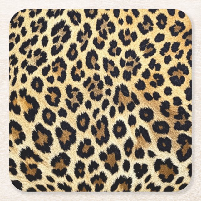Leopard Print Underläggs Underlägg Papper Kvadrat (Framsidan)