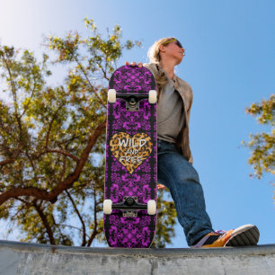 Leopard print vild och hjärta KÄRLEK Mini Skateboard Bräda 18,5 Cm