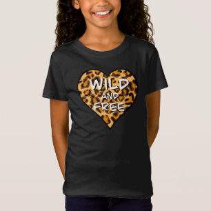 Leopard print vild och hjärta Kärlek T-Shirt