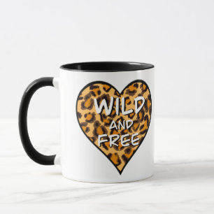 Leopard print vild och hjärta Kärlek T-Shirt Mugg