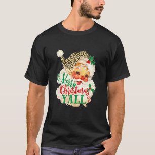 Leopard Print Vintage 70S Santa God jul Y' T Shirt