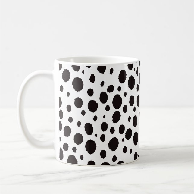 Leopard Print Vintage Sömlös design Kaffemugg (Vänster)
