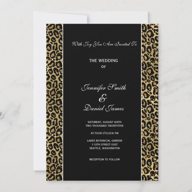 Leopard Print Wedding Invitation Inbjudningar (Framsida)