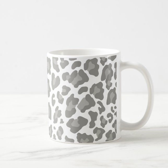 Leopard Print White och Grått Kaffemugg (Höger)