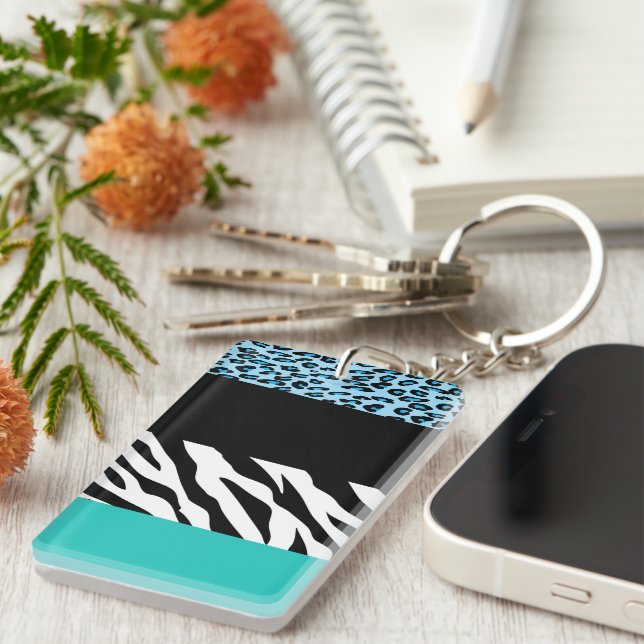 Leopard Print, Zebra tryck, Animal Print, Blue (Högra Framsidan)
