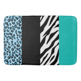 Leopard Print, Zebra tryck, Animal Print, Blue Badrumsmatta