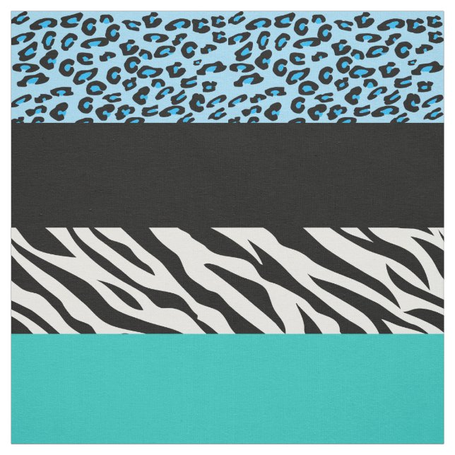 Leopard Print, Zebra tryck, Animal Print, Blue Tyg (Provkarta)