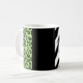 Leopard Print, Zebra tryck, Animal Print, Grönt Kaffemugg