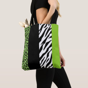 Leopard Print, Zebra tryck, Animal Print, Grönt Tygkasse
