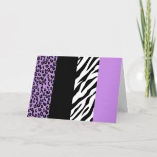 Leopard Print, Zebra tryck, Animal Print, Lila Kort