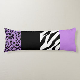 Leopard Print, Zebra tryck, Animal Print, Lila Kroppskudde