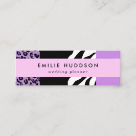 Leopard Print, Zebra tryck, Animal Print, Lila Mini Visitkort