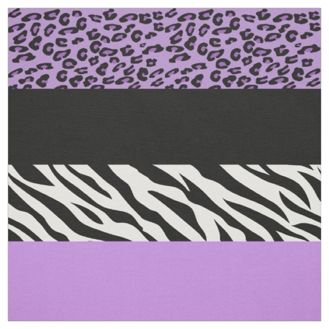 Leopard Print, Zebra tryck, Animal Print, Lila Tyg (Provkarta)