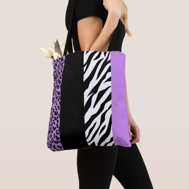 Leopard Print, Zebra tryck, Animal Print, Lila Tygkasse (Närbild)