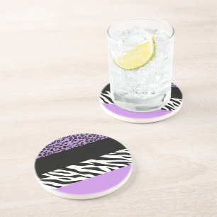 Leopard Print, Zebra tryck, Animal Print, Lila Underlägg