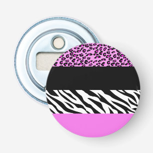 Leopard Print, Zebra tryck, Animal Print, Rosa Flasköppnare