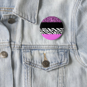 Leopard Print, Zebra tryck, Animal Print, Rosa Knapp