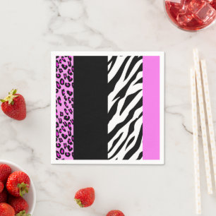 Leopard Print, Zebra tryck, Animal Print, Rosa Pappersservett