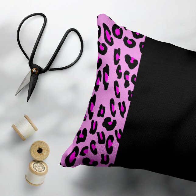 Leopard Print, Zebra tryck, Animal Print, Rosa Prydnadskudde (Skapare uppladdad)