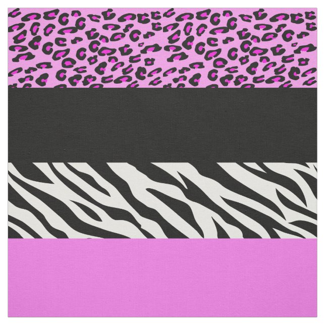 Leopard Print, Zebra tryck, Animal Print, Rosa Tyg (Provkarta)