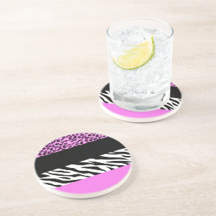 Leopard Print, Zebra tryck, Animal Print, Rosa Underlägg