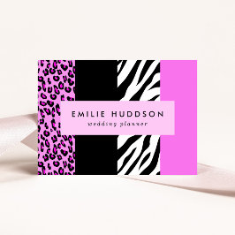 Leopard Print, Zebra tryck, Animal Print, Rosa Visitkort
