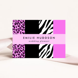 Leopard Print, Zebra tryck, Animal Print, Rosa Visitkort