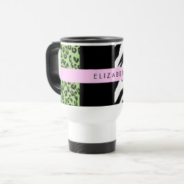 Leopard Print, Zebra tryck, Grönt, ditt namn Resemugg