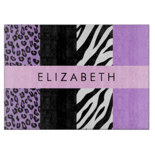 Leopard Print, Zebra tryck, Lila, ditt namn