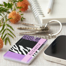 Leopard Print, Zebra tryck, Lila, ditt namn